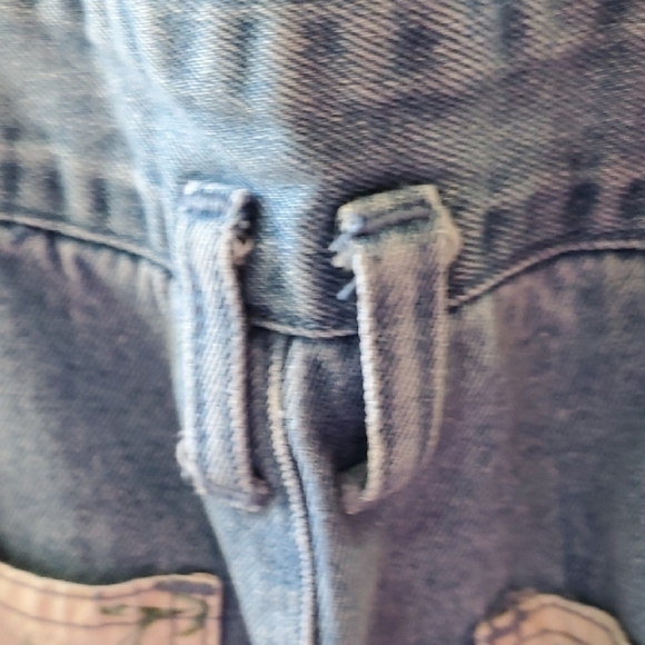 Stefano Vintage Straight Leg Jeans With Floral Patches Distressed Details Size 8 - Picture 11 of 12